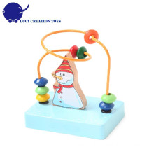 Baby Educational Wooden Happy Snow Man Mini Bead Maze